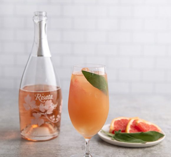 Risata Sparkling Rose Grapefruit Sage Mimosa Cocktail