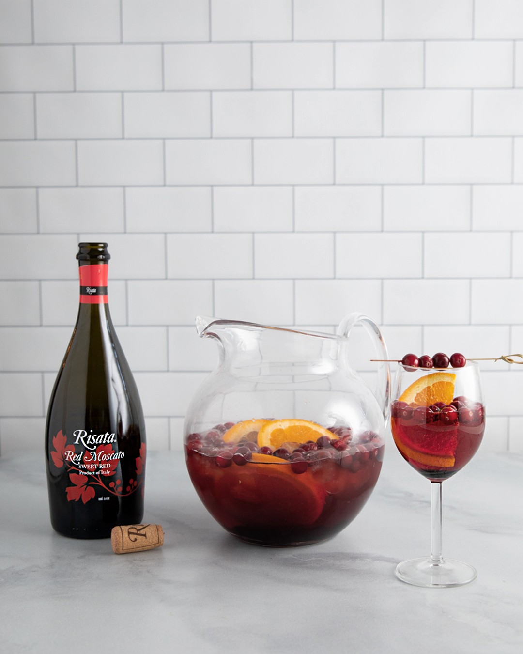 Risata Red Moscato Apple Cider Moscato Sangria Cocktail
